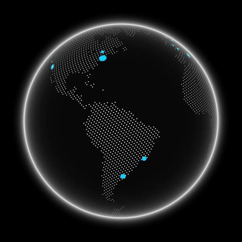 Stylized world map showing WebbsAI's global edge network nodes