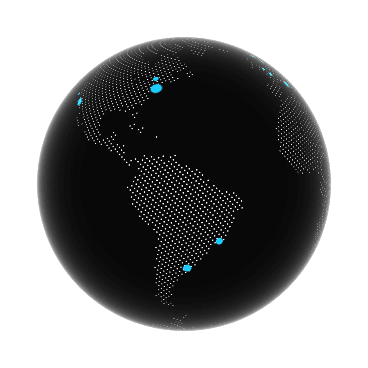 Stylized world map showing WebbsAI's global edge network nodes